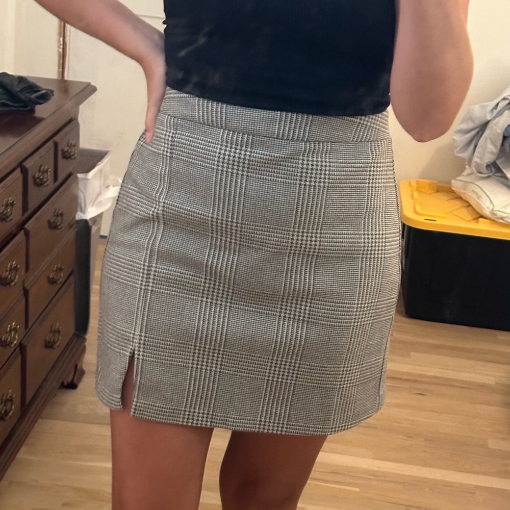 Tweed Houndstooth Skirt